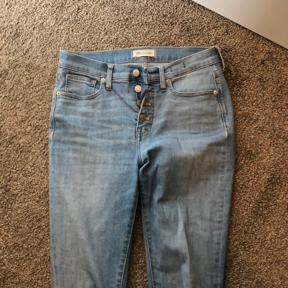 MAdewell Denim jean 9 inch high rise skinny crop